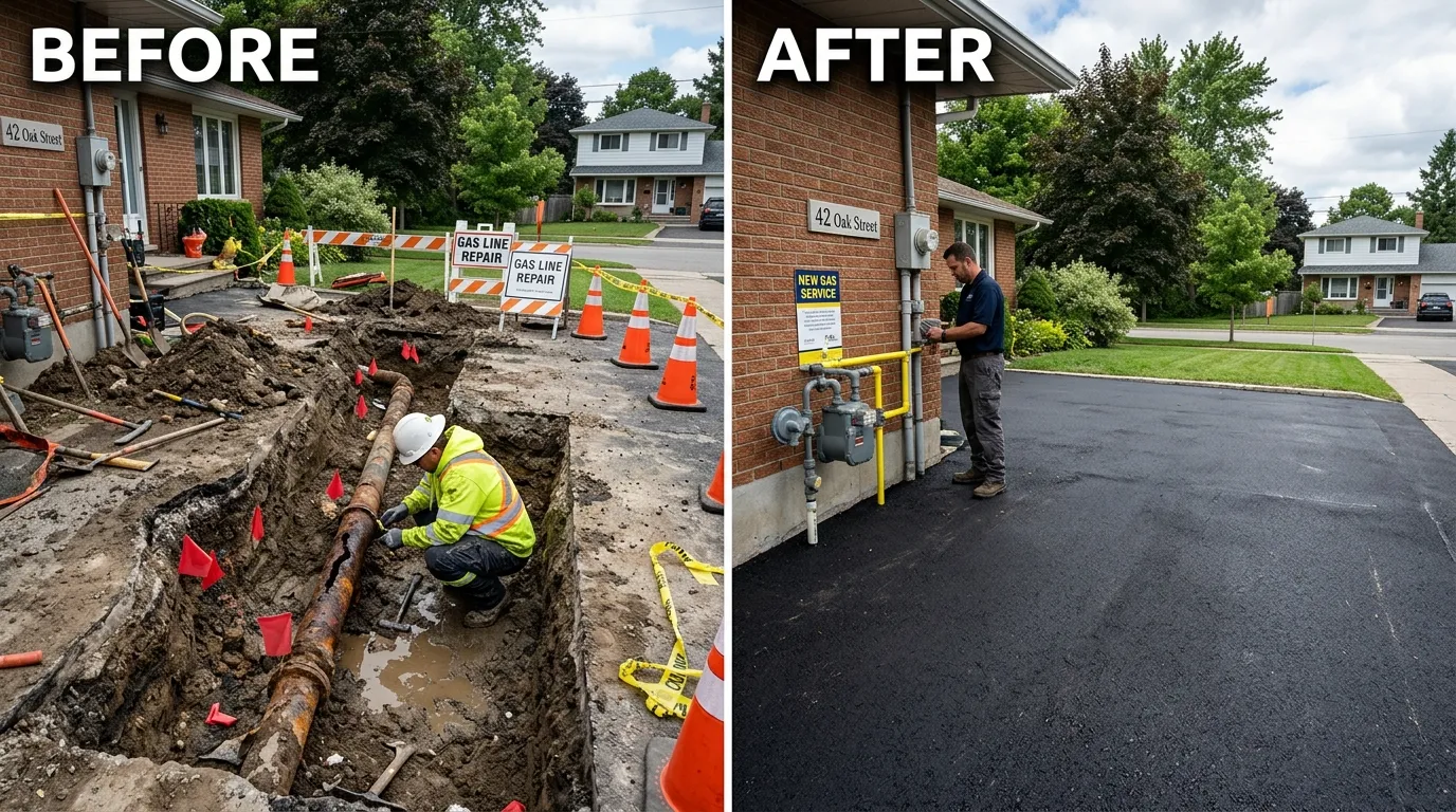 Gas Line Repair & Replacement Before & After - Stanley Rora Plumbers Aurora CO