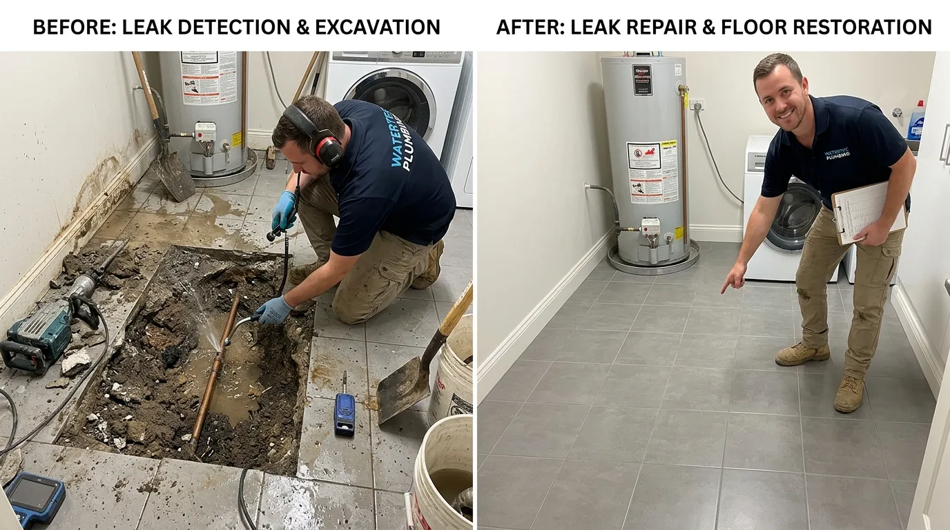 Slab Leak Detection Before and After - Stanley Rora Plumbers Aurora CO